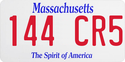 MA license plate 144CR5