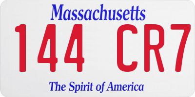 MA license plate 144CR7