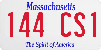 MA license plate 144CS1