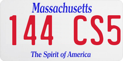 MA license plate 144CS5