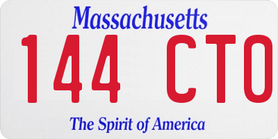 MA license plate 144CT0
