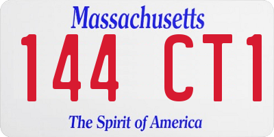 MA license plate 144CT1