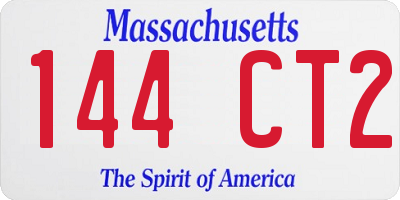 MA license plate 144CT2