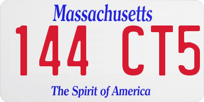 MA license plate 144CT5
