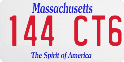 MA license plate 144CT6