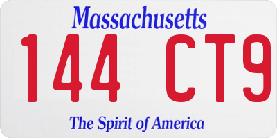 MA license plate 144CT9
