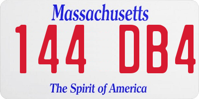 MA license plate 144DB4