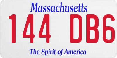 MA license plate 144DB6