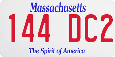 MA license plate 144DC2