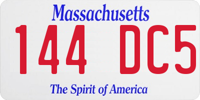 MA license plate 144DC5