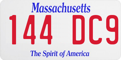 MA license plate 144DC9