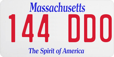 MA license plate 144DD0