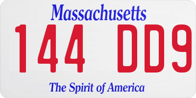 MA license plate 144DD9