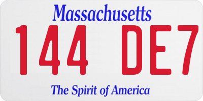 MA license plate 144DE7