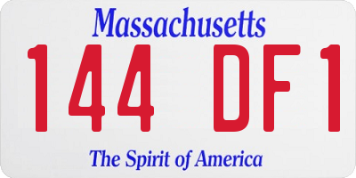 MA license plate 144DF1
