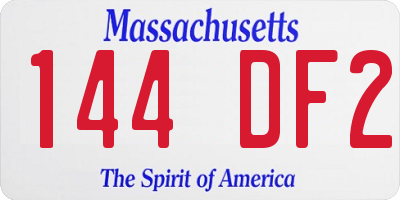MA license plate 144DF2