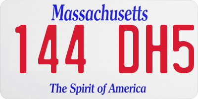 MA license plate 144DH5