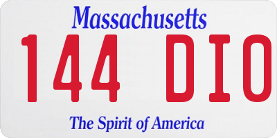 MA license plate 144DI0