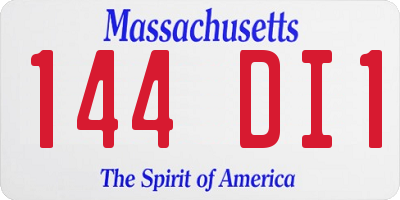 MA license plate 144DI1