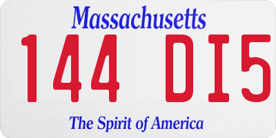 MA license plate 144DI5