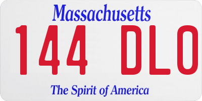 MA license plate 144DL0