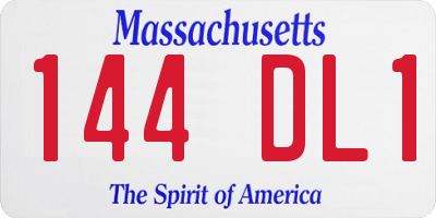 MA license plate 144DL1