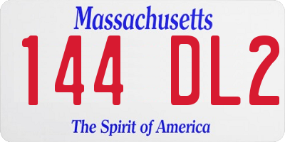 MA license plate 144DL2