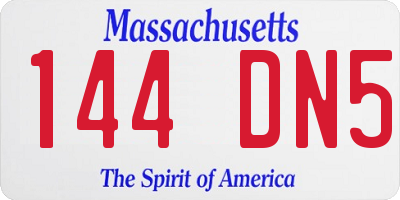 MA license plate 144DN5