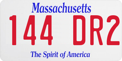 MA license plate 144DR2