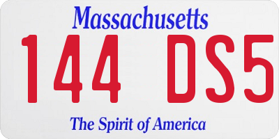MA license plate 144DS5