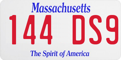 MA license plate 144DS9