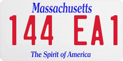 MA license plate 144EA1
