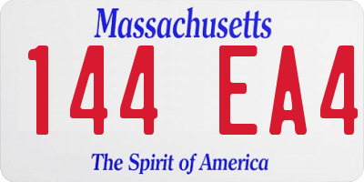 MA license plate 144EA4