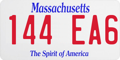 MA license plate 144EA6