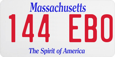 MA license plate 144EB0