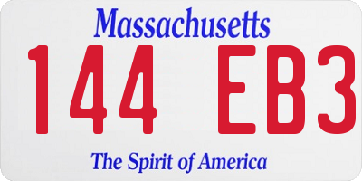 MA license plate 144EB3