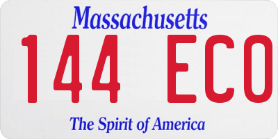 MA license plate 144EC0