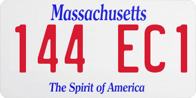 MA license plate 144EC1