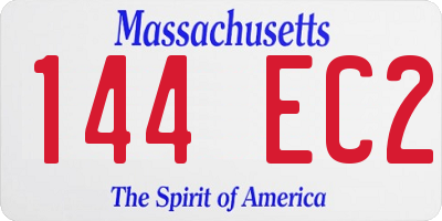 MA license plate 144EC2