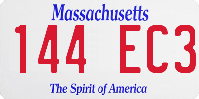 MA license plate 144EC3