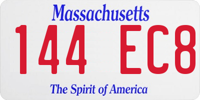 MA license plate 144EC8