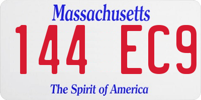 MA license plate 144EC9
