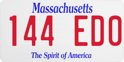 MA license plate 144ED0