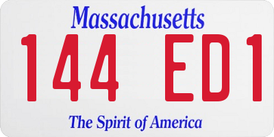 MA license plate 144ED1