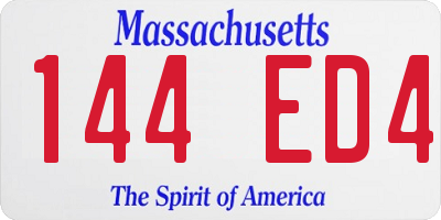 MA license plate 144ED4
