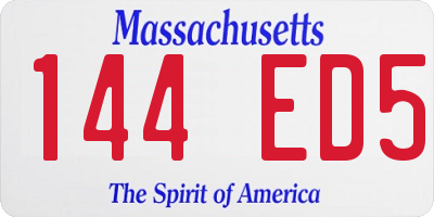 MA license plate 144ED5