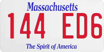 MA license plate 144ED6