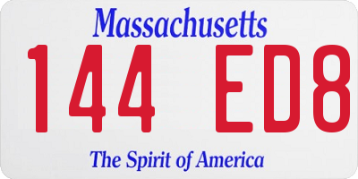 MA license plate 144ED8