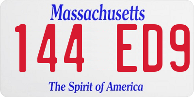 MA license plate 144ED9