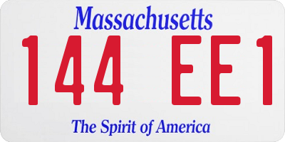 MA license plate 144EE1
